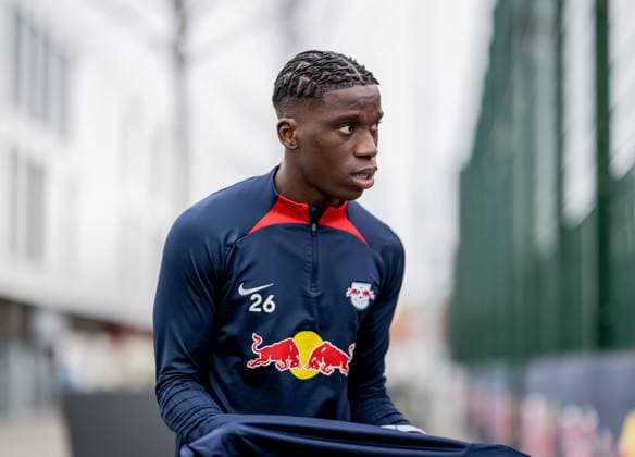 Leipzigs Ilaix Moriba. Training RB Leipzig am 10. November 2023. Red Bull Akademie, Leipzig. Training RB Leipzig