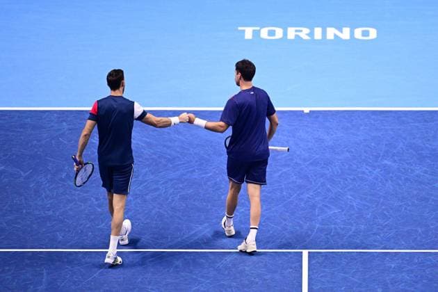 Foto Marco Alpozzi LaPresse 19 Novembre 2023 Torino - Italia - - Tennis Nitto ATP, Tennis Herren Finals - final doubles match against - Marcel Granollers (ESP) e Horacio Granollers (ARG) vs Rajeev Ram (USA) e Joe Salisbury (GBR) Nella foto: Marcel Granollers (ESP) e Horacio Granollers (ARG) November 19, 2023 Turin - Italy - Sport - Tennis Nitto ATP Finals - final doubles match against Marcel Granollers (ESP) Horacio Zeballos (ARG) vs Rajeev Ram (USA) Joe Salisbury (GBR) In the pic: Marcel Granollers (ESP) e Horacio Granollers (ARG)  Copyright: xMarcoxAlpozzi LaPressex