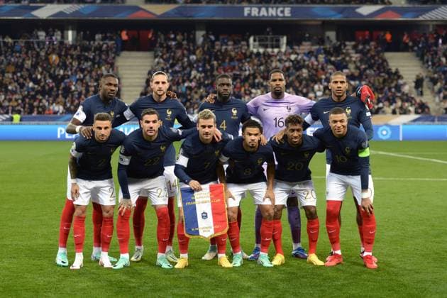 FRANCIA SQUADRA, team group, Mannschaftsbild, Totale LINE UP: MARCUS THURAM, ADRIEN RABIOT, DAYOT UPAMECANO, MIKE MAIGNAN, JEAN CLAIR TODIBO; JONATHAN CLAUSS, THEO HERNANDEZ, ANTOINE GRIEZMANN, WARREN ZAIRE EMERY, KINGSLEY COMAN, KYLIAN MBAPPE, UEFA EURO, EM, Europameisterschaft,Fussball 2024 Qualifying, France-Gibraltar 14-0, Action Single Shot UEFA QUALIFICAZIONI EURO 2024 FRANCIA-GIBILTERRA 14-0
