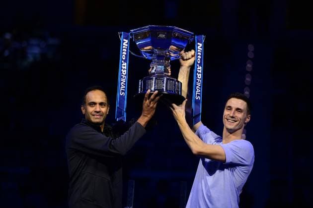 Foto Marco Alpozzi LaPresse 19 Novembre 2023 Torino - Italia - - Tennis Nitto ATP, Tennis Herren Finals - final doubles match against - Marcel Granollers (ESP) e Horacio Granollers (ARG) vs Rajeev Ram (USA) e Joe Salisbury (GBR) Nella foto: Rajeev Ram (USA) e Joe Salisbury (GBR) November 19, 2023 Turin - Italy - Sport - Tennis Nitto ATP Finals - final doubles match against Marcel Granollers (ESP) Horacio Zeballos (ARG) vs Rajeev Ram (USA) Joe Salisbury (GBR) In the pic: Rajeev Ram (USA) e Joe Salisbury (GBR)  Copyright: xMarcoxAlpozzi LaPressex