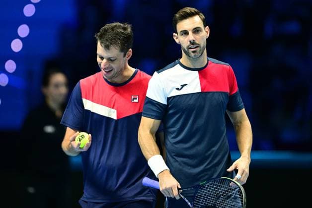 Foto Marco Alpozzi LaPresse 19 Novembre 2023 Torino - Italia - - Tennis Nitto ATP, Tennis Herren Finals - final doubles match against - Marcel Granollers (ESP) e Horacio Granollers (ARG) vs Rajeev Ram (USA) e Joe Salisbury (GBR) Nella foto: Marcel Granollers (ESP) e Horacio Granollers (ARG) November 19, 2023 Turin - Italy - Sport - Tennis Nitto ATP Finals - final doubles match against Marcel Granollers (ESP) Horacio Zeballos (ARG) vs Rajeev Ram (USA) Joe Salisbury (GBR) In the pic: Marcel Granollers (ESP) e Horacio Granollers (ARG)  Copyright: xMarcoxAlpozzi LaPressex