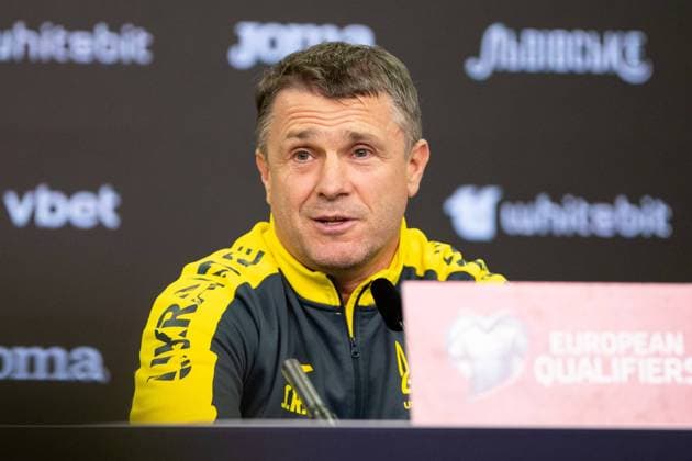 Pressekonferenz: Ukraine; 19.11.2023 Serhii Rebrov (Cheftrainer, Ukraine) bei der Pressekonferenz Pressekonferenz: Ukraine; 19.11.2023 Copyright: xBEAUTIFULxSPORTS Buriakovx