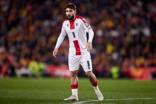 Spain v Georgia: Group A - UEFA EURO, EM, Europameisterschaft,Fussball 2024 European Qualifiers Zuriko Davitashvili of Georgia looks on during the UEFA EURO 2024 European Qualifier match between Spain and Georgia at Estadio Municipal Jose Zorrilla on November 19, 2023, in Valladolid, Spain. Valladolid Estadio Municipal Jose Zorrilla Valladolid Spain RL_ESPvGEOR_157 Copyright: xRicardoxLarreinax