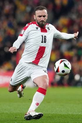 Georgia s Nika Kvekveskiri during European Qualifiers, Qualifying Round match. November 19,2023. (20231119392)