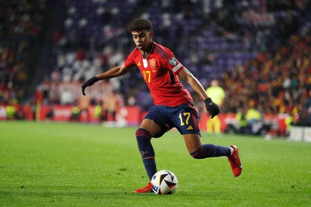 Lamine Yamal (ESP), NOVEMBER 19, 2023 - Football Soccer : UEFA European Championship, EM, Europameisterschaft 2024 Qualifying round group A match between Spain 3-1 Georgia at the Estadio Jose Zorrilla in Valladolid, Spain. Noxthirdxpartyxsales  (236203115)
