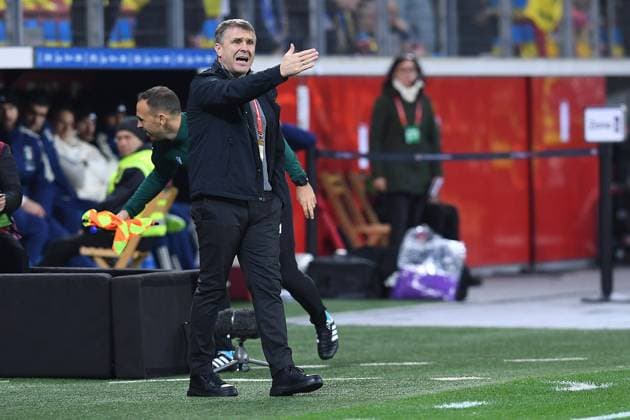 Fußball UEFA European Qualifiers Ukraine - Italien am 20.11.2023 in der BayArena in Leverkusen Serhiy Rebrov ( Trainer Cheftrainer Ukraine )