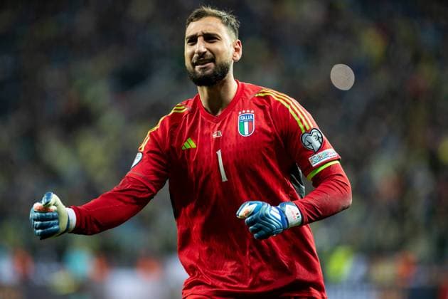 UEFA EURO, EM, Europameisterschaft,Fussball 2024 Qualifikation: Ukraine - Italien; 20.11.2023 Gianluigi Donnarumma (Italy (Italien)) im Jubel nach dem Spiel UEFA EURO 2024 Qualifikation: Ukraine - Italien; Leverkusen, BayArena, 20.11.2023n Copyright: xBEAUTIFULxSPORTS Buriakovx
