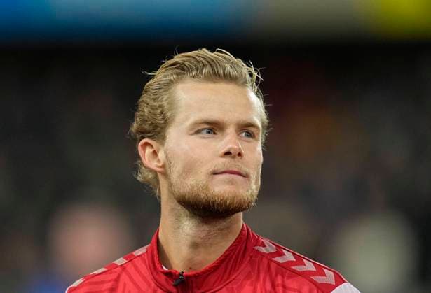 November 20 2023: Morten Hjulmand (Denmark) looks on during a Group H EURO 2024 Qualification game, Northern Ireland versus Denmark , at Windsor Park, Belfast, Northern Ireland. CSM Belfast Northern Ireland - ZUMAc04_ 20231120_zma_c04_104 Copyright: xUlrikxPedersenx