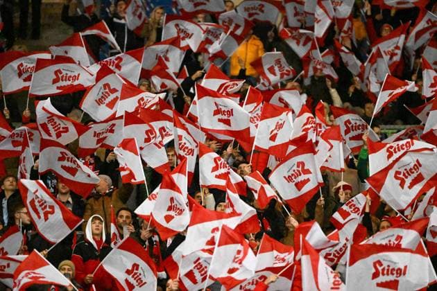 Fussball, Herren, Saison 2023 2024, Länderspiel in Wien, Österreich - Deutschland, v. l. Die Fans von Österreich, 21.11. 2023, Copyright: xMatthiasxKochx