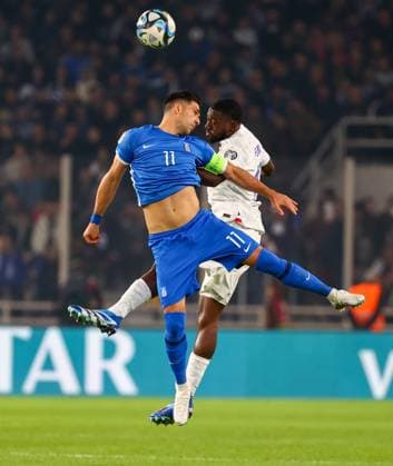 Greece v France UEFA EURO, EM, Europameisterschaft,Fussball 2024 Qualifiers Anastasios Bakasetas of Greece and Youssouf Fofana of France during the UEFA Euro 2024 Qualifiers match at OPAP Arena, Athens Copyright: xYannisxHalasx FIL-19245-0024 UK Newspapers OUT