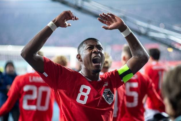 Bilder des Jahres 2023, Sport 11 November Sport Themen der Woche KW47 Sport Bilder des Tages David Alaba (Oesterreich, 08) jubelt ueber das Tor zum 2:0, AUT, Oesterreich vs Deutschland, Fussball Nationalmannschaft Herren, Freundschaftsspiel, Saison 2023 2024, 21.11.2023 DFB regulations prohibit any use of photographs as image sequences and or quasi-video AUT, Oesterreich vs Deutschland, Fussball Nationalmannschaft Herren, Freundschaftsspiel, Saison 2023 2024, 21.11.2023 Wien *** David Alaba Austria, 08 celebrates the goal for 2 0, AUT, Austria vs Germany, mens national football team, friendly match, 2023 2024 season, 21 11 2023 DFB regulations prohibit any use of photographs as image sequences and or quasi video AUT, Austria vs Germany, mens national football team, friendly match, 2023 2024 season, 21 11 2023 Vienna Copyright: xEibner-Pressefoto Memmlerx EP_MMR