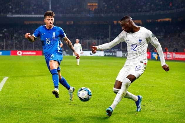 Greece v France UEFA EURO, EM, Europameisterschaft,Fussball 2024 Qualifiers Lazaros Rota of Greece and Randal Kolo Muani of France during the UEFA Euro 2024 Qualifiers match at OPAP Arena, Athens Copyright: xYannisxHalasx FIL-19245-0114 UK Newspapers OUT