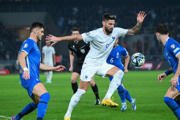 November 21, 2023, Athens, Lombardy, Greece: 9 OLIVIER GIROUD of France during the European Qualifiers for Euro 24, Group B, match between Greece and France at OPAP Arena on November 21, 2023, in Athens, Greece. Athens Greece - ZUMAk160 20231121_zip_k160_012 Copyright: xStefanosxKyriazisx
