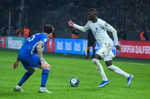 November 21, 2023, Athens, Lombardy, Greece: 12 RANDAL KOLO MUANI of France during the European Qualifiers for Euro 24, Group B, match between Greece and France at OPAP Arena on November 21, 2023, in Athens, Greece. Athens Greece - ZUMAk160 20231121_zip_k160_016 Copyright: xStefanosxKyriazisx
