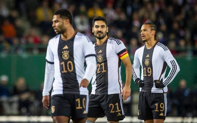 Wien, Germany. 21st Nov 2023. Serge Gnabry (Deutschland) Ilkay Gündogan (Deutschland), Leroy Sane (Deutschland) Österreich - Deutschland 21.11.2023