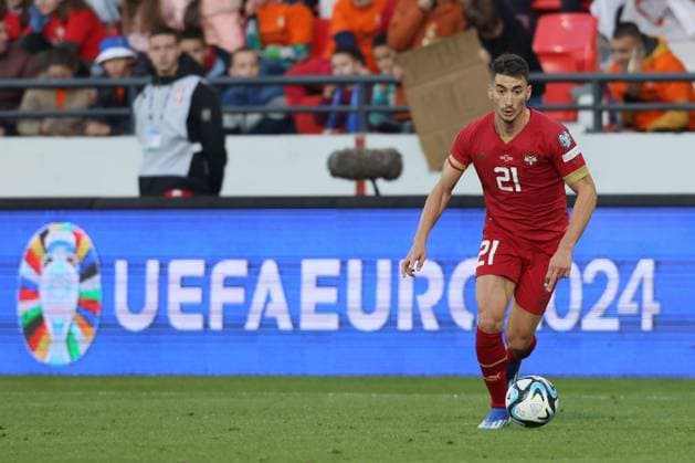 SERBIA vs BULGARIA FILIP DJURICIC FOOTBALL, SERBIA, BULGARIA, UEFA European Championship, EM, Europameisterschaft QUALIFICATION, EURO Dubocica stadium, Leskovac 19.11.2023 Foto: Leskovac Dubocica stadium Serbia Copyright: xMarkoxMetlas xMNxPressx