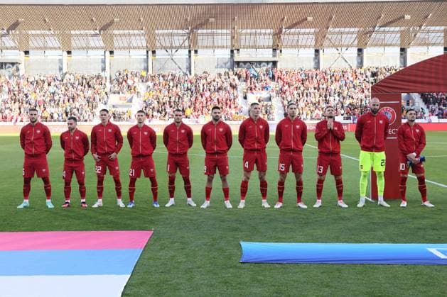 SERBIA vs BULGARIA MIJAT GACINOVIC. ANDRIJA ZIVKOVIC. SASA LUKIC, FILIP DJURICIC, FILIP KOSTIC, ALEKSANDAR MITROVIC, NIKOLA MILENKOVIC, SRDJAN BABIC, MILOS VELJKOVIC, VANJA MILINKOVIC SAVIC golman, DUSAN TADIC EKIPA FOOTBALL, SERBIA, BULGARIA, UEFA European Championship, EM, Europameisterschaft QUALIFICATION, EURO Dubocica stadium, Leskovac 19.11.2023 Foto: Leskovac Dubocica stadium Serbia Copyright: xMarkoxMetlas xMNxPressx