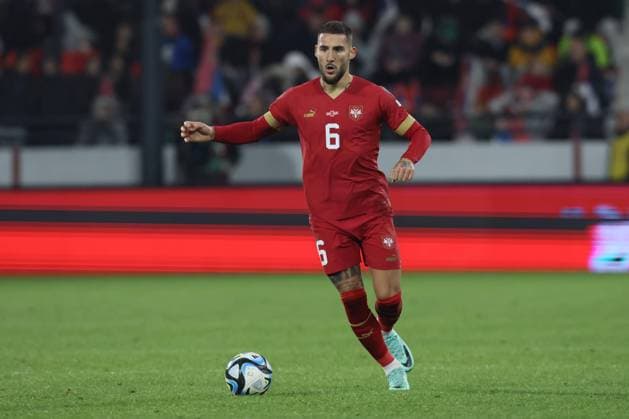 SERBIA vs BULGARIA NEMANJA GUDELJ FOOTBALL, SERBIA, BULGARIA, UEFA European Championship, EM, Europameisterschaft QUALIFICATION, EURO Dubocica stadium, Leskovac 19.11.2023 Foto: Leskovac Dubocica stadium Serbia Copyright: xMarkoxMetlas xMNxPressx