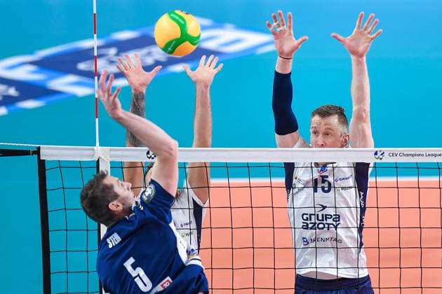 2023.11.22 Kedzierzyn-Kozle Siatkowka Mezczyzn CEV Liga Mistrzow Sezon 2023 2024 Grupa Azoty ZAKSA Kedzierzyn-Kozle - Olympiacos Piraeus N z David Smith Foto Marcin Bulanda PressFocus 2023.11.22 Kedzierzyn-Kozle Volleyball Men CEV Champions League Season 2023 2024 Grupa Azoty ZAKSA Kedzierzyn-Kozle - Olympiacos Piraeus David Smith Credit: Marcin Bulanda PressFocus NEWSPIX.PL --- Newspix.pl  20231122xPF_MB0272
