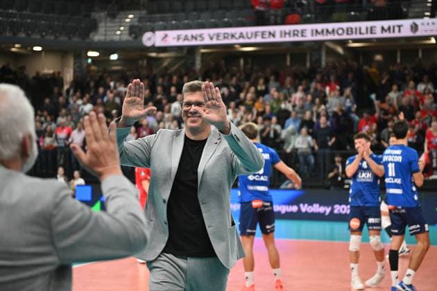 Volleyball I Herren I 2023-2024 I CEV Champions League I CLVM68 I SVG Lüneburg - Jihostroj CESKE BUDEJOVICE I 22.11.2023 Lüneburg LKH Arena Niedersachsen Deutschland Copyright: xLobeca AndreasxHannigx
