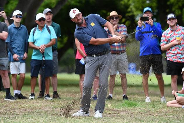 GOLF AUSTRALIAN PGA, Golf Herren Marc Leishman plays a shot during round 1 of the 2023 Fortinet Australian PGA Championship in Brisbane, Thursday, November 23, 2023. ( NO ARCHIVING, EDITORIAL USE ONLY, NO USE IN BOOKS WITHOUT CONSENT BRISBANE QUEENSLAND AUSTRALIA  Copyright: xJONOxSEARLEx 20231123001868665706