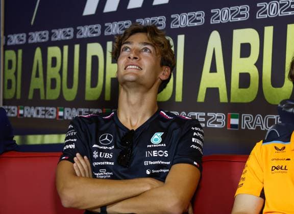 63 George Russell (GBR, Mercedes-AMG Petronas F1 Team), F1 Grand Prix of Abu Dhabi at Yas Marina Circuit on November 23, 2023 in Abu Dhabi, United Arab Emirates. (Photo by HOCH ZWEI) Abu Dhabi United Arab Emirates