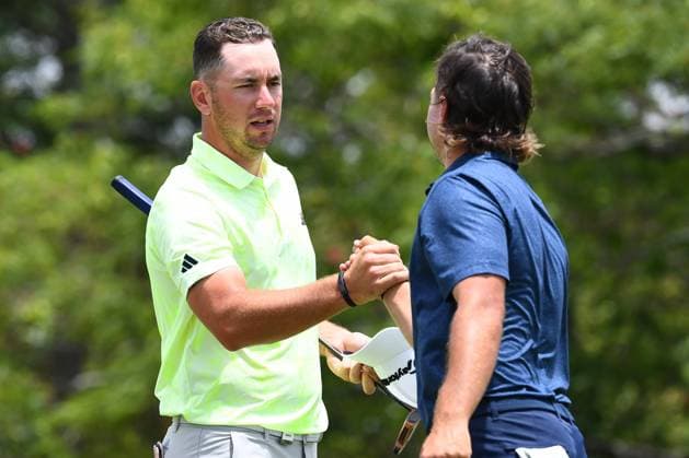GOLF AUSTRALIAN PGA, Golf Herren Lucas Herbert reacts during round 2 of the 2023 Australian PGA Championship in Brisbane, Friday, November 24, 2023. ( NO ARCHIVING, EDITORIAL USE ONLY, NO USE IN BOOKS WITHOUT CONSENT BRISBANE QUEENSLAND AUSTRALIA  Copyright: xJONOxSEARLEx 20231124001869026533