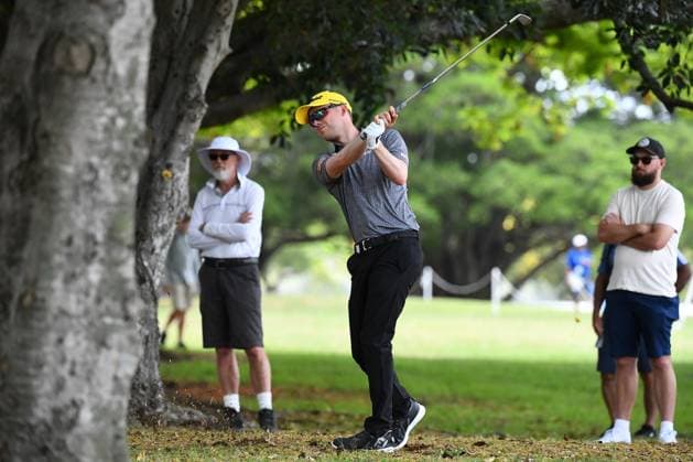GOLF AUSTRALIAN PGA, Golf Herren Ben Eccles plays a shot during round 2 of the 2023 Australian PGA Championship in Brisbane, Friday, November 24, 2023. ( NO ARCHIVING, EDITORIAL USE ONLY, NO USE IN BOOKS WITHOUT CONSENT BRISBANE QUEENSLAND AUSTRALIA  Copyright: xJONOxSEARLEx 20231124001869028215