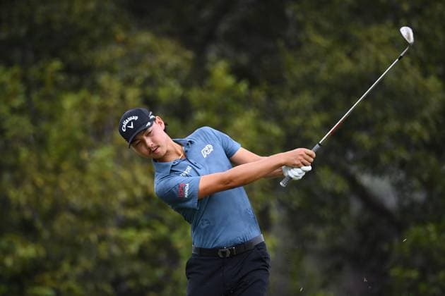 GOLF AUSTRALIAN PGA, Golf Herren Min Woo Lee plays a shot during round 3 of the 2023 Australian PGA Championship in Brisbane, Saturday, November 25, 2023. ( NO ARCHIVING, EDITORIAL USE ONLY, NO USE IN BOOKS WITHOUT CONSENT BRISBANE QUEENSLAND AUSTRALIA  Copyright: xJONOxSEARLEx 20231125001869444555
