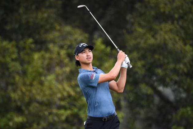 GOLF AUSTRALIAN PGA, Golf Herren Min Woo Lee plays a shot during round 3 of the 2023 Australian PGA Championship in Brisbane, Saturday, November 25, 2023. ( NO ARCHIVING, EDITORIAL USE ONLY, NO USE IN BOOKS WITHOUT CONSENT BRISBANE QUEENSLAND AUSTRALIA  Copyright: xJONOxSEARLEx 20231125001869444617