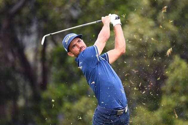 GOLF AUSTRALIAN PGA, Golf Herren Austin Bauitista plays a shot during round 3 of the 2023 Australian PGA Championship in Brisbane, Saturday, November 25, 2023. ( NO ARCHIVING, EDITORIAL USE ONLY, NO USE IN BOOKS WITHOUT CONSENT BRISBANE QUEENSLAND AUSTRALIA  Copyright: xJONOxSEARLEx 20231125001869446881