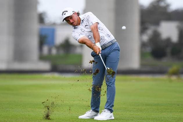 GOLF AUSTRALIAN PGA, Golf Herren David Micheluzzi plays a shot during round 3 of the 2023 Australian PGA Championship in Brisbane, Saturday, November 25, 2023. ( NO ARCHIVING, EDITORIAL USE ONLY, NO USE IN BOOKS WITHOUT CONSENT BRISBANE QUEENSLAND AUSTRALIA  Copyright: xJONOxSEARLEx 20231125001869447678