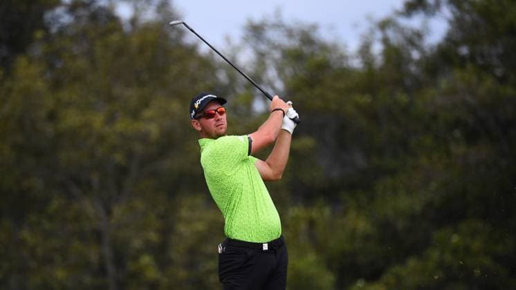 GOLF AUSTRALIAN PGA, Golf Herren Lucas Herbert plays a shot during round 3 of the 2023 Australian PGA Championship in Brisbane, Saturday, November 25, 2023. ( NO ARCHIVING, EDITORIAL USE ONLY, NO USE IN BOOKS WITHOUT CONSENT BRISBANE QUEENSLAND AUSTRALIA  Copyright: xJONOxSEARLEx 20231125001869451226
