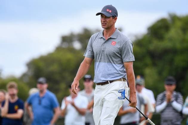 GOLF AUSTRALIAN PGA, Golf Herren Adam Scott reacts during round 3 of the 2023 Australian PGA Championship in Brisbane, Saturday, November 25, 2023. ( NO ARCHIVING, EDITORIAL USE ONLY, NO USE IN BOOKS WITHOUT CONSENT BRISBANE QUEENSLAND AUSTRALIA  Copyright: xJONOxSEARLEx 20231125001869451484