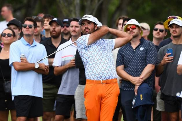 GOLF AUSTRALIAN PGA, Golf Herren Curtis Luck plays a shot during round 3 of the 2023 Australian PGA Championship in Brisbane, Saturday, November 25, 2023. ( NO ARCHIVING, EDITORIAL USE ONLY, NO USE IN BOOKS WITHOUT CONSENT BRISBANE QUEENSLAND AUSTRALIA  Copyright: xJONOxSEARLEx 20231125001869484114