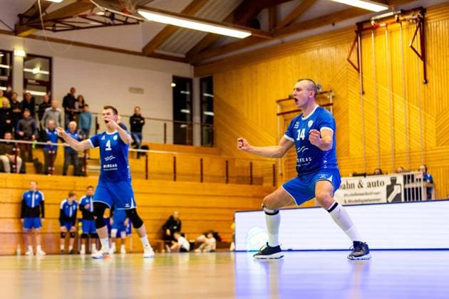 25.11.2023, GER, 2.BL Maenner Sued, Volleyball,Saison 2023 2024, Blue Volleys Gotha vs TV Buehl Gorski, Tomasz (Blue Volleys Gotha) 99867 Gotha Ernestiner-Halle Thüringen Deutschland