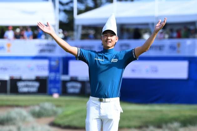 GOLF AUSTRALIAN PGA, Golf Herren Min Woo Lee during the 2023 Australian PGA Championship in Brisbane, Sunday, November 26, 2023. ( NO ARCHIVING, EDITORIAL USE ONLY, NO USE IN BOOKS WITHOUT CONSENT BRISBANE QUEENSLAND AUSTRALIA  Copyright: xJONOxSEARLEx 20231126001870001495