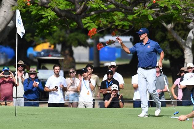 GOLF AUSTRALIAN PGA, Golf Herren Adam Scott reacts during the final round of the 2023 Australian PGA Championship in Brisbane, Sunday, November 26, 2023. ( NO ARCHIVING, EDITORIAL USE ONLY, NO USE IN BOOKS WITHOUT CONSENT BRISBANE QUEENSLAND AUSTRALIA  Copyright: xJONOxSEARLEx 20231126001870027279