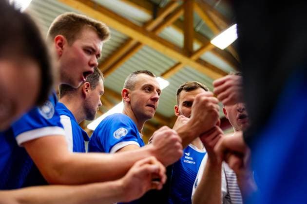 25.11.2023, GER, 2.BL Maenner Sued, Volleyball,Saison 2023 2024, Blue Volleys Gotha vs TV Buehl Gorski, Tomasz (Blue Volleys Gotha) 99867 Gotha Ernestiner-Halle Thüringen Deutschland