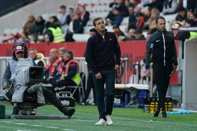 Carles Martinez Novell (entraineur de Toulouse FC) FOOTBALL : OGC Nice vs Toulouse FC - Ligue 1 Uber Eats - Nice - 26 11 2023 NorbertScanella Panoramic 