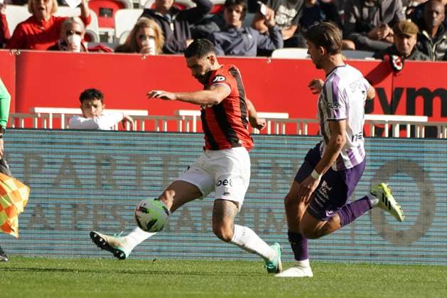 Morgan Sanson (OGC Nice) FOOTBALL : OGC Nice vs Toulouse FC - Ligue 1 Uber Eats - Nice - 26 11 2023 NorbertScanella Panoramic 