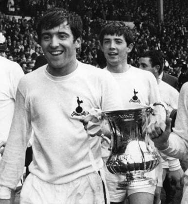 TERRY VENABLES & JOE KINNEAR WITH THE FA CUP TROPHY. FA CUP, FINAL, TOTTENHAM HOTSPUR v CHELSEA, 1967.WEMBLEY 