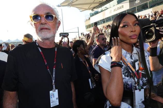 Flavio Briatore and Naomi Campbell during the 2023 Formula 1 Etihad Airways Abu Dhabi Grand Prix, 22th round of the 2023 Formula One World Championship, WM, Weltmeisterschaft from November 24 to 26, 2023 on the Yas Marina Circuit, in Abu Dhabi - F1 - ABU DHABI GRAND PRIX 2023 - RACE DPPI Panoramic  0Y2A8386