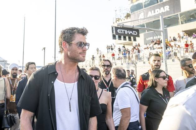 Abu Dhabi - 26-11-2023, Yas Marina Circuit, Chris Hemsworth at the Formula 1 UAE Grand Prix 2023 Sunday Formula 1 UAE Grand Prix 2023 Sunday  x23303334x Copyright: