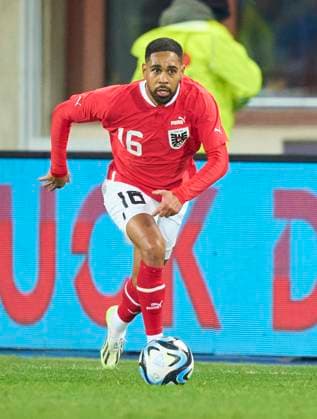 Phillipp Mwene, AUT 16 in the friendly match AUSTRIA - GERMANY 2-0 ÖSTERREICH - DEUTSCHLAND 2-0 Preparation for European Championships 2024 Germany ,Season 2023 2024, on Nov 21, 2023 in Vienna, Austria.