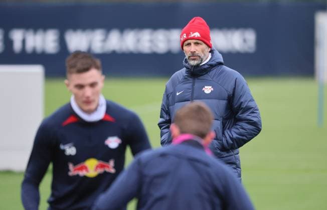 RB Leipzig Training Champions League Leipzig, 27.11.2023, RB Trainingszentrum, UEFA Champions League , RB Leipzig - Abschlusstraining am Vortag von Manchester City vs. RBL , Im Bild: Trainer Marco Rose (RB Leipzig) ,