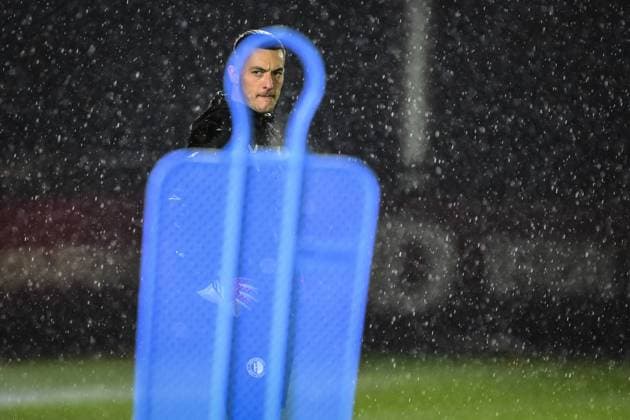 ROTTERDAM - Feyenoord goalkeeper Justin Bijlow during the MD-1 training session prior to the UEFA Champions League match against Atletico Madrid at training complex 1908 on November 27, 2023 in Rotterdam, Netherlands. ANP OLAF KRAAK UEFA Champions League 2023 24 2023 2024 xVIxANPxSportx xxANPxIVx 484885332 originalFilename: 484885332.jpg