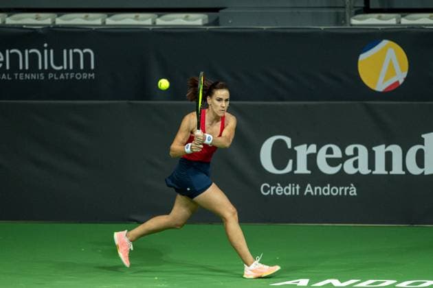 Nuria PARRIZAS DIAZ in action against Patricia Maria TIG of Romania of Spain during the Round of 32 of the Creand Andorra Open Women s Tennis Association WTA, Tennis Damen 2023 tennis tournament at the Poliesportiu d Andorra in Andorra La Vella, Andorra on Novemeber Nuria Parrizas Diaz is in action against Patricia Maria Tig of Romania during the Round of 32 of the Creand Andorra Open Women s Tennis Association (WTA) 2023 tennis tournament at the Poliesportiu d Andorra in Andorra La Vella, Andorra, on November 27, 2023. Andorra la Vella Andorra  Copyright: xMartinxSilvaxCosentinox originalFilename:silvacosentino-nuriapar231127_npbv7.jpg