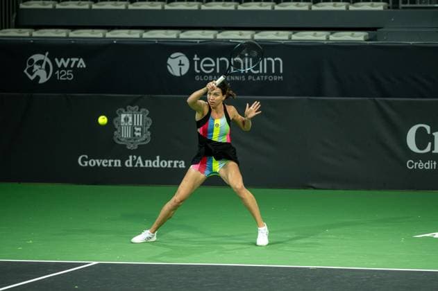 Patricia Maria TIG of Romania in action against Nuria PARRIZAS DIAZ of Spain during the Round of 32 of the Creand Andorra Open Women s Tennis Association WTA, Tennis Damen 2023 tennis tournament at the Poliesportiu d Andorra in Andorra La Vella, Andorra on Novemeber Patricia Maria Tig of Romania is in action against Nuria Parrizas Diaz of Spain during the Round of 32 of the Creand Andorra Open Women s Tennis Association (WTA) 2023 tennis tournament at the Poliesportiu d Andorra in Andorra la Vella, Andorra, on November 27, 2023. Andorra la Vella Andorra  Copyright: xMartinxSilvaxCosentinox originalFilename:silvacosentino-patricia231127_npsy4.jpg