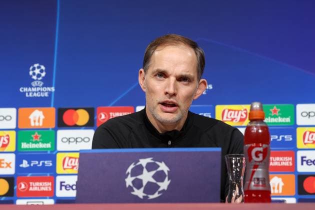 Thomas Tuchel (FC Bayern Muenchen, Cheftrainer) bei der Pressekonferenz, Internationale Pressekonferenz. FC Bayern Muenchen, Fussball, UEFA Champions League, Vorrunde, 5. Spieltag, Saison 23 24, 28.11.2023 , Internationale Pressekonferenz. FC Bayern Muenchen, Fussball, UEFA Champions League, Vorrunde, 5. Spieltag, Saison 23 24, 28.11.2023 Muenchen Copyright: xEibner-Pressefoto JennixMaulx EP_JML